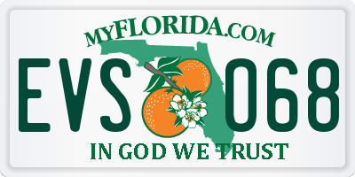 FL license plate EVSO68