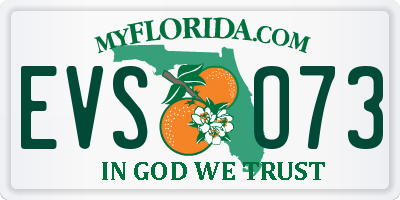 FL license plate EVSO73