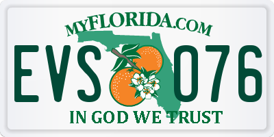 FL license plate EVSO76