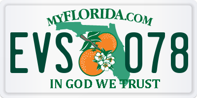 FL license plate EVSO78