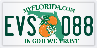 FL license plate EVSO88