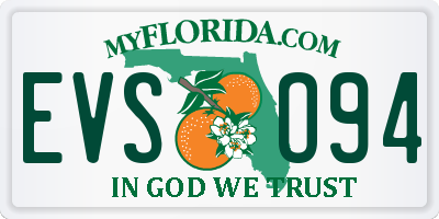 FL license plate EVSO94