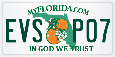 FL license plate EVSP07