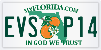 FL license plate EVSP14