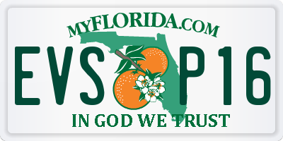 FL license plate EVSP16