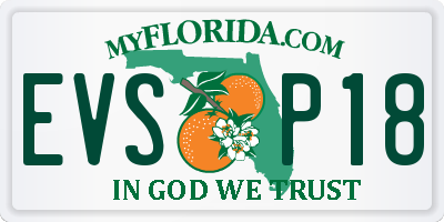 FL license plate EVSP18