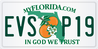 FL license plate EVSP19