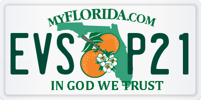 FL license plate EVSP21