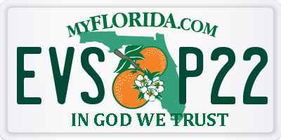 FL license plate EVSP22