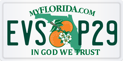 FL license plate EVSP29