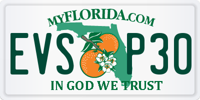 FL license plate EVSP30