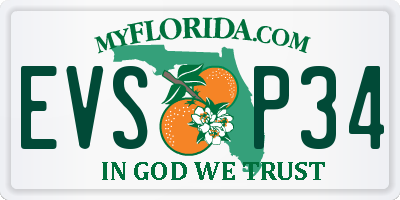 FL license plate EVSP34
