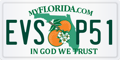 FL license plate EVSP51