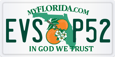 FL license plate EVSP52