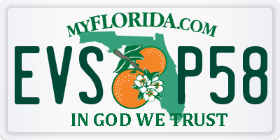 FL license plate EVSP58