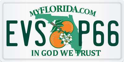 FL license plate EVSP66