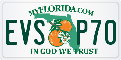 FL license plate EVSP70