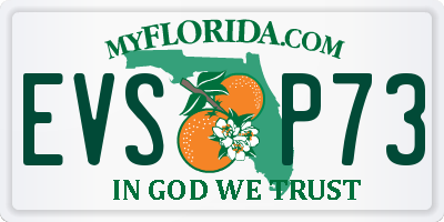 FL license plate EVSP73