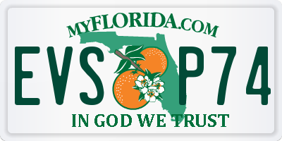 FL license plate EVSP74
