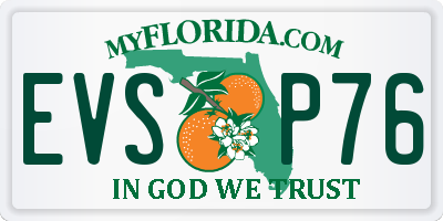 FL license plate EVSP76