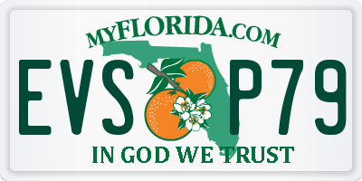FL license plate EVSP79