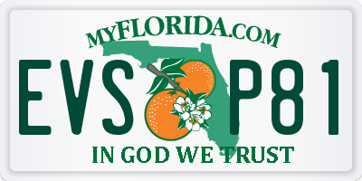 FL license plate EVSP81