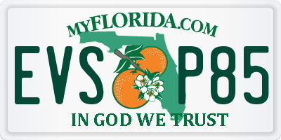 FL license plate EVSP85