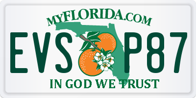 FL license plate EVSP87