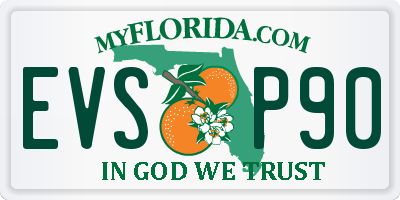 FL license plate EVSP90