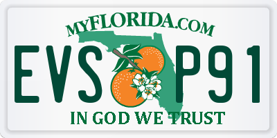 FL license plate EVSP91