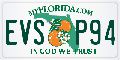 FL license plate EVSP94