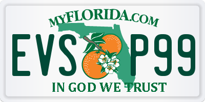 FL license plate EVSP99