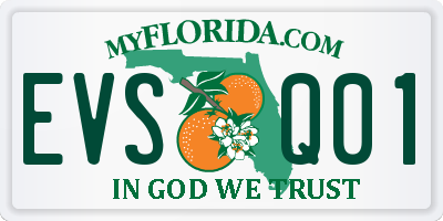 FL license plate EVSQ01