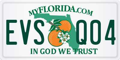 FL license plate EVSQ04