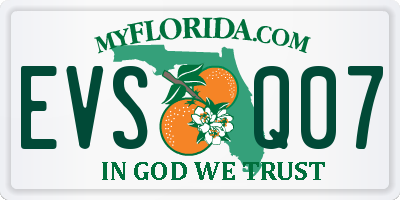 FL license plate EVSQ07