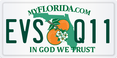 FL license plate EVSQ11