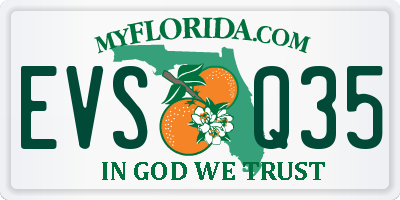 FL license plate EVSQ35