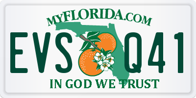 FL license plate EVSQ41