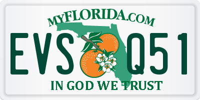 FL license plate EVSQ51