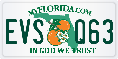 FL license plate EVSQ63