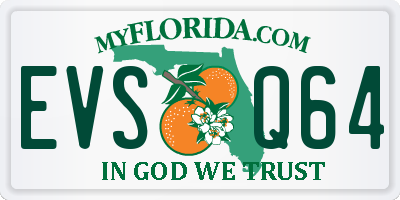 FL license plate EVSQ64