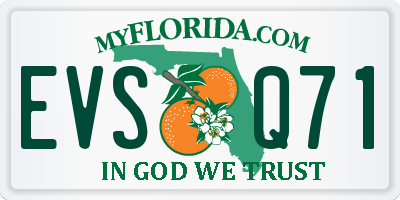 FL license plate EVSQ71