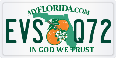 FL license plate EVSQ72