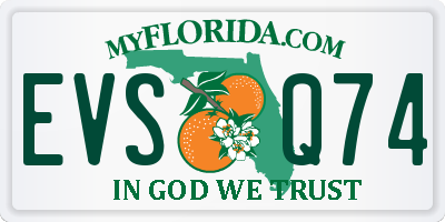 FL license plate EVSQ74