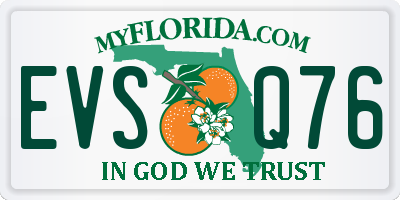 FL license plate EVSQ76
