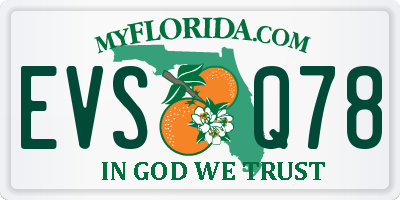 FL license plate EVSQ78