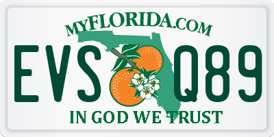 FL license plate EVSQ89
