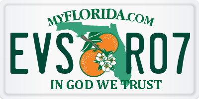 FL license plate EVSR07