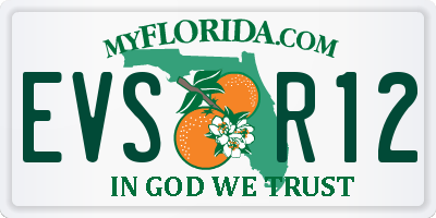 FL license plate EVSR12
