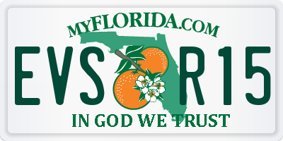 FL license plate EVSR15